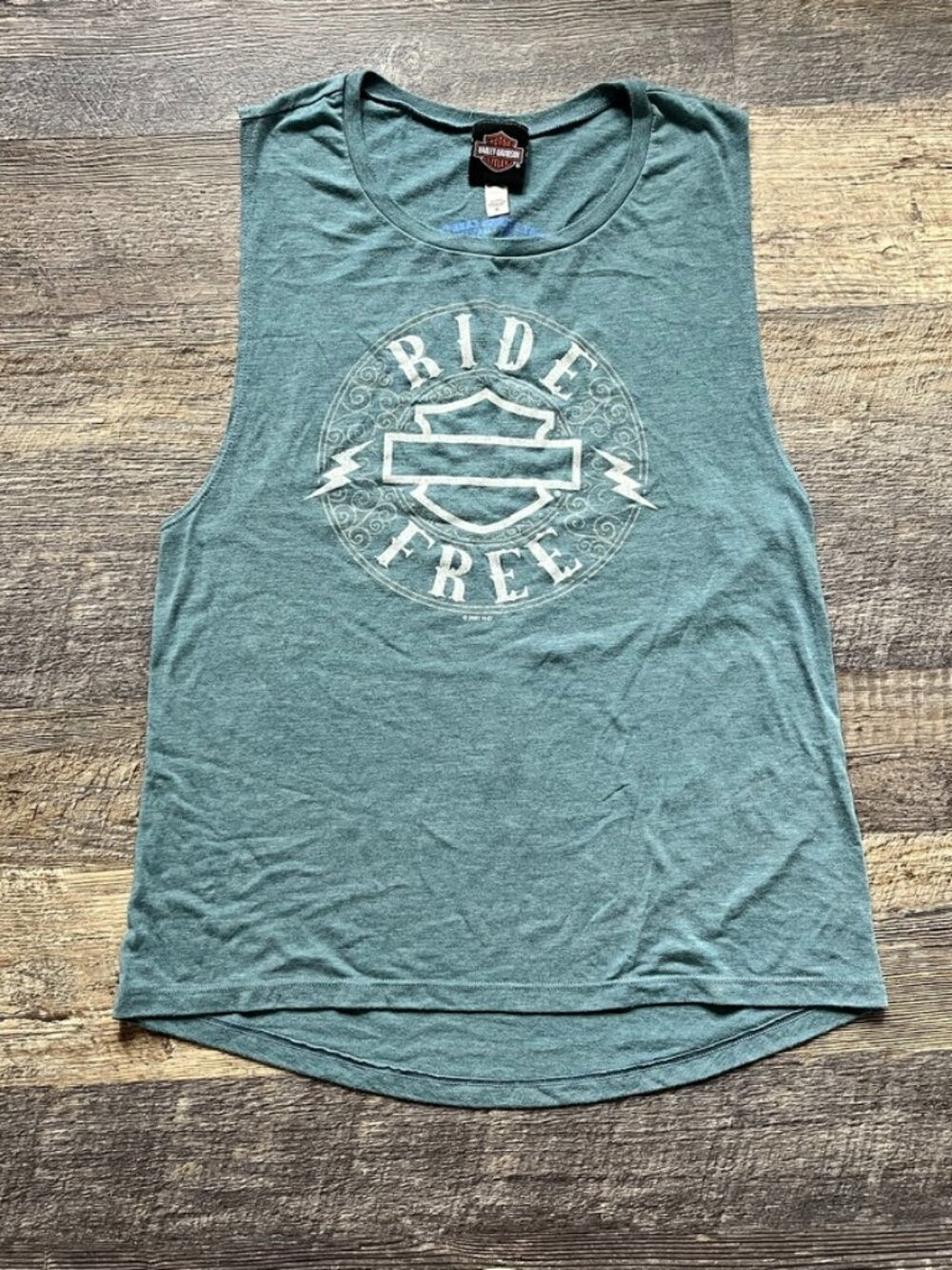 Harley-Davidson Ride Free Muscle Tank Heather Blue XL